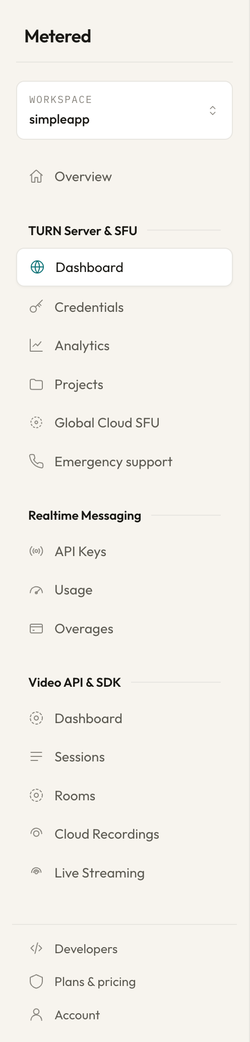 New dashboard navigation